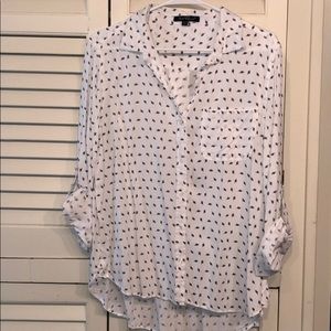 Velvet Heart Feather Button Down Blouse